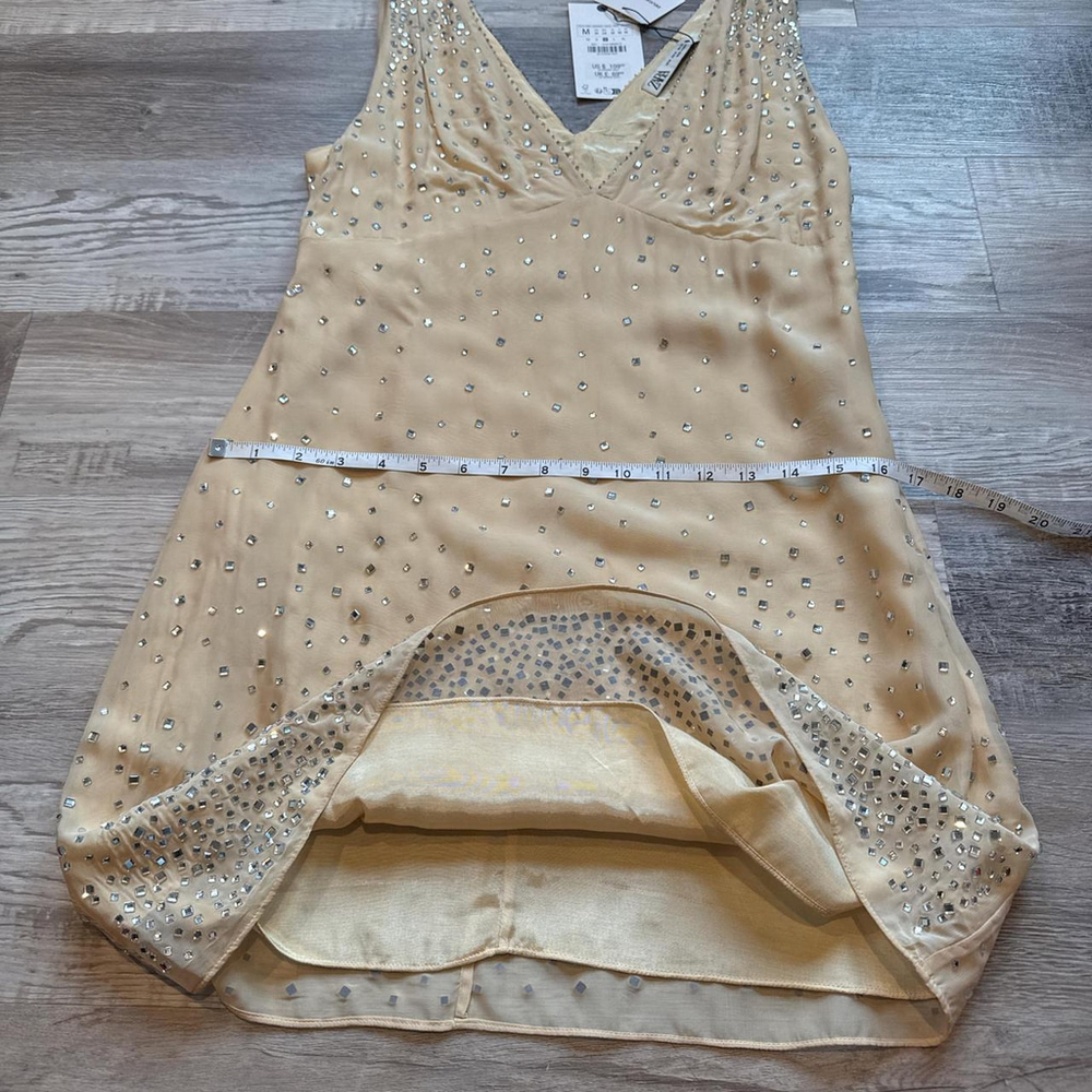 ZARA SPARKLY MINI DRESS ZW COLLECTION - SIZE M - BRAND NEW WITH TAG - Picture 8 of 8